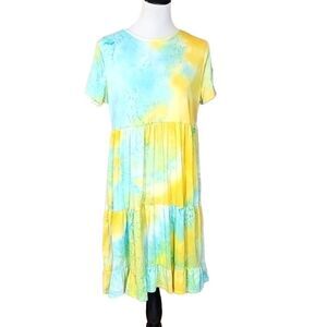 NWOT Riah Fashion Tiered Tie Dye Dress Size Large‎